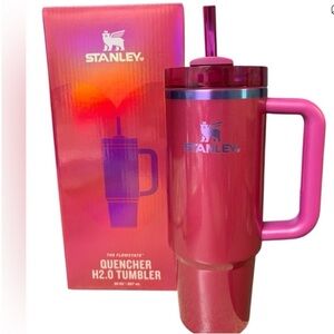 NIB Stanley Metallic Authentic Pink Insulated Tumbler w/Straw 30 oz 2025